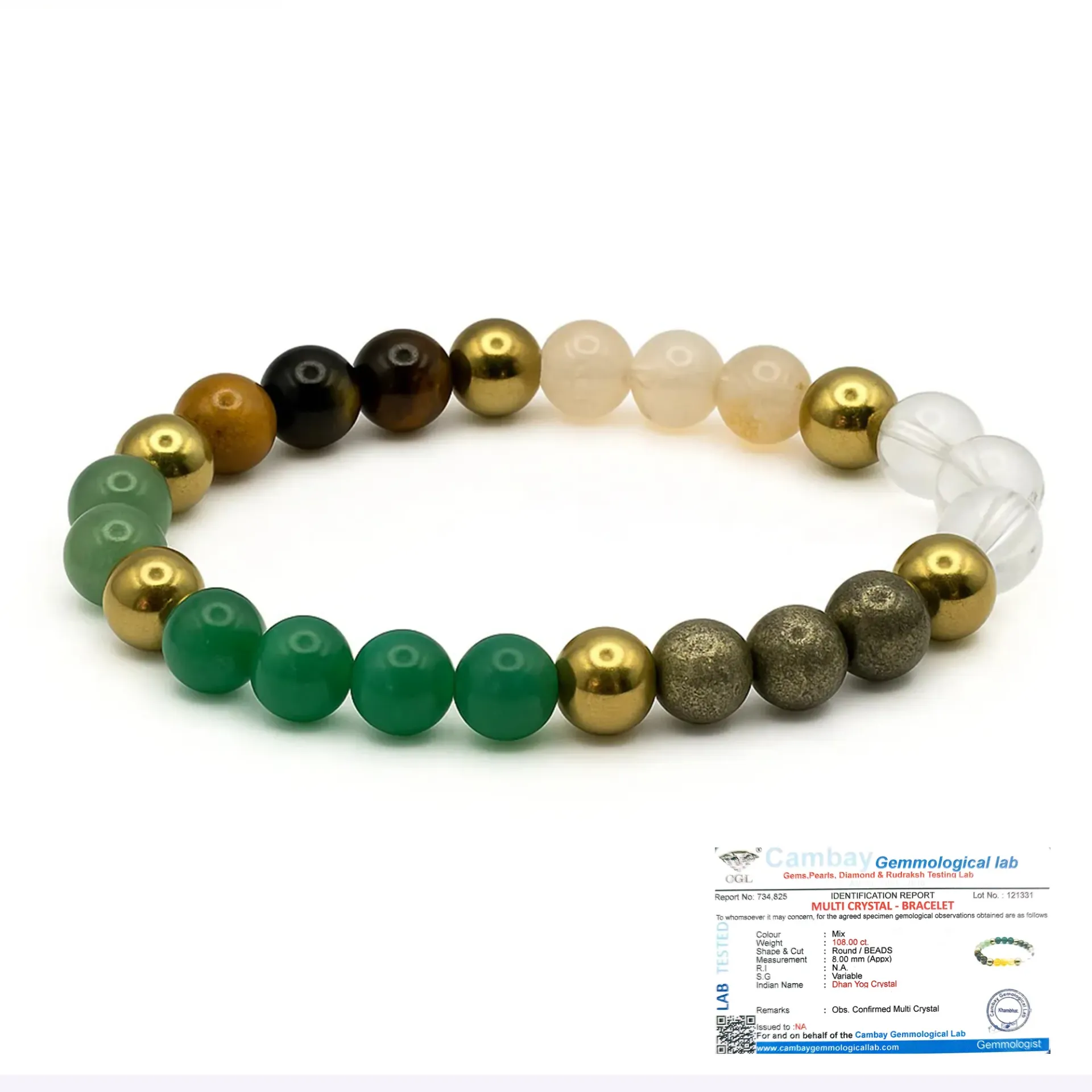 DECOFLY 100% Raw Dhanyog Bracelet | ISO9001 Certificate of Authenticity | Unisex