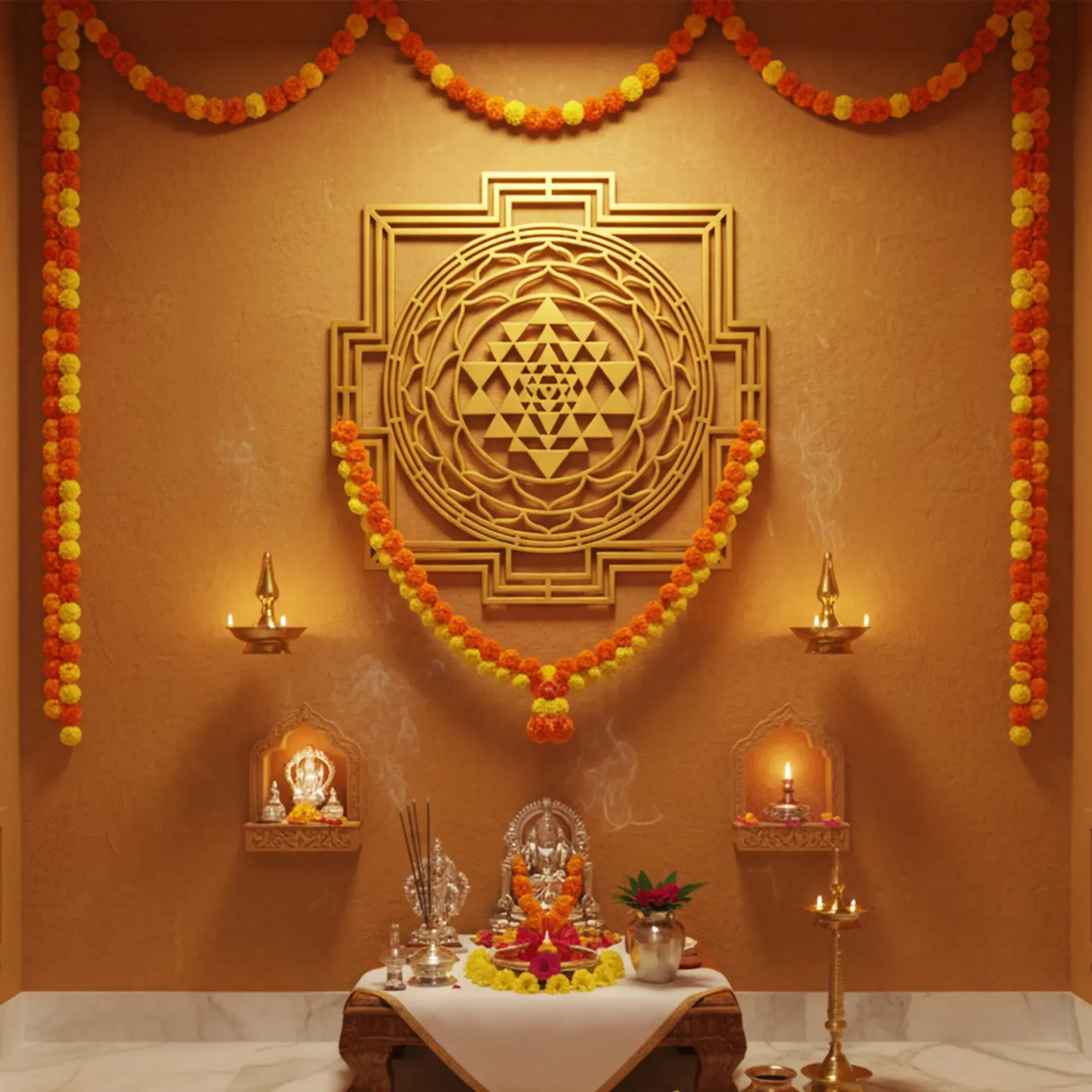 DECOFLY Shree Yantra Metal Wall Art (24 Inches)