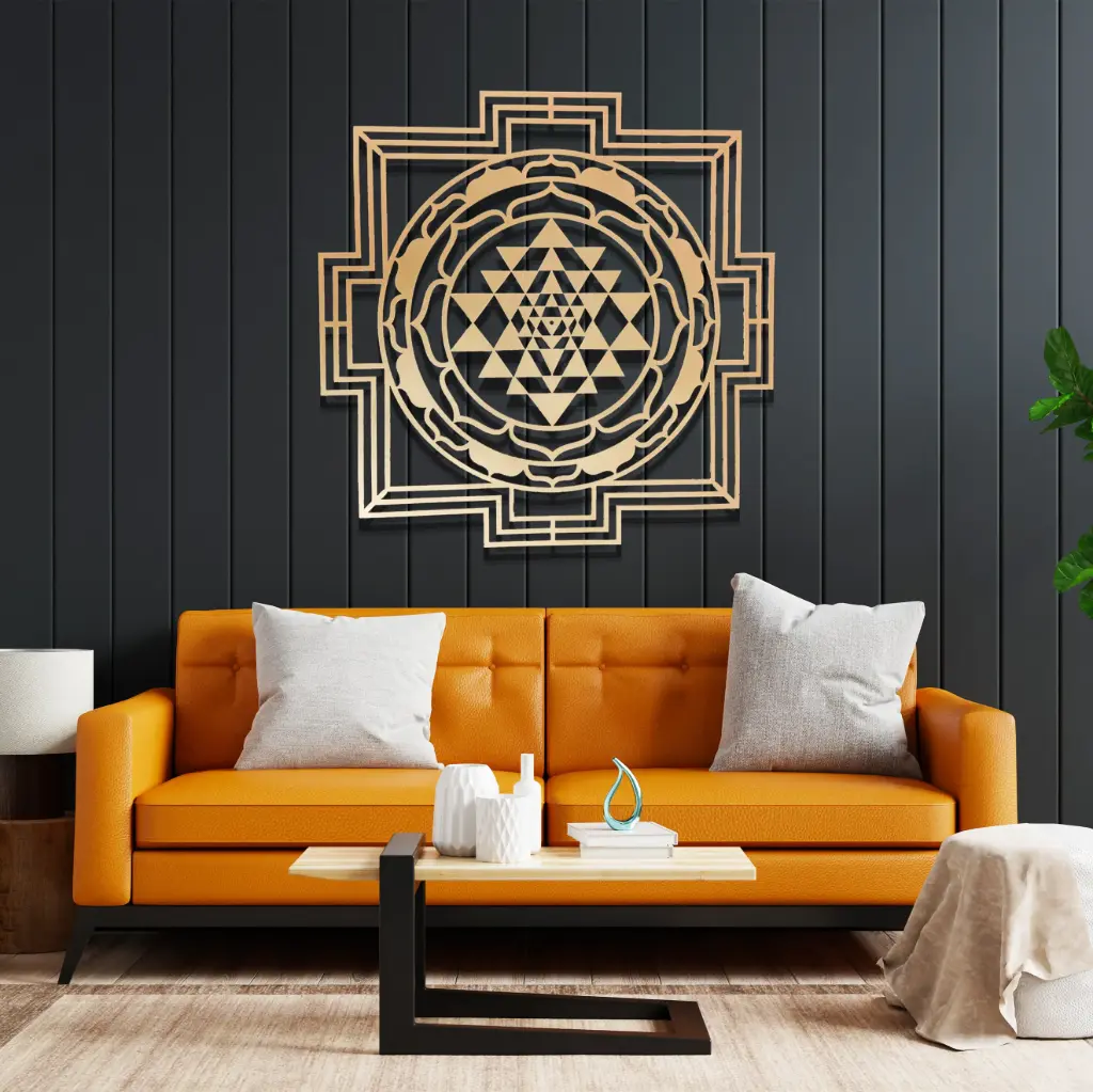 DECOFLY Shree Yantra Metal Wall Art (24 Inches)