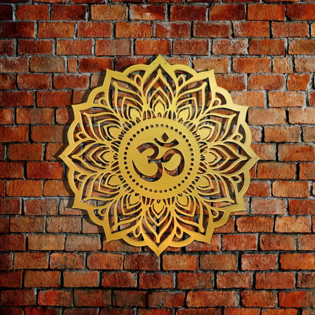DECOFLY OM Mandala Metal Wall Art (18 Inches)
