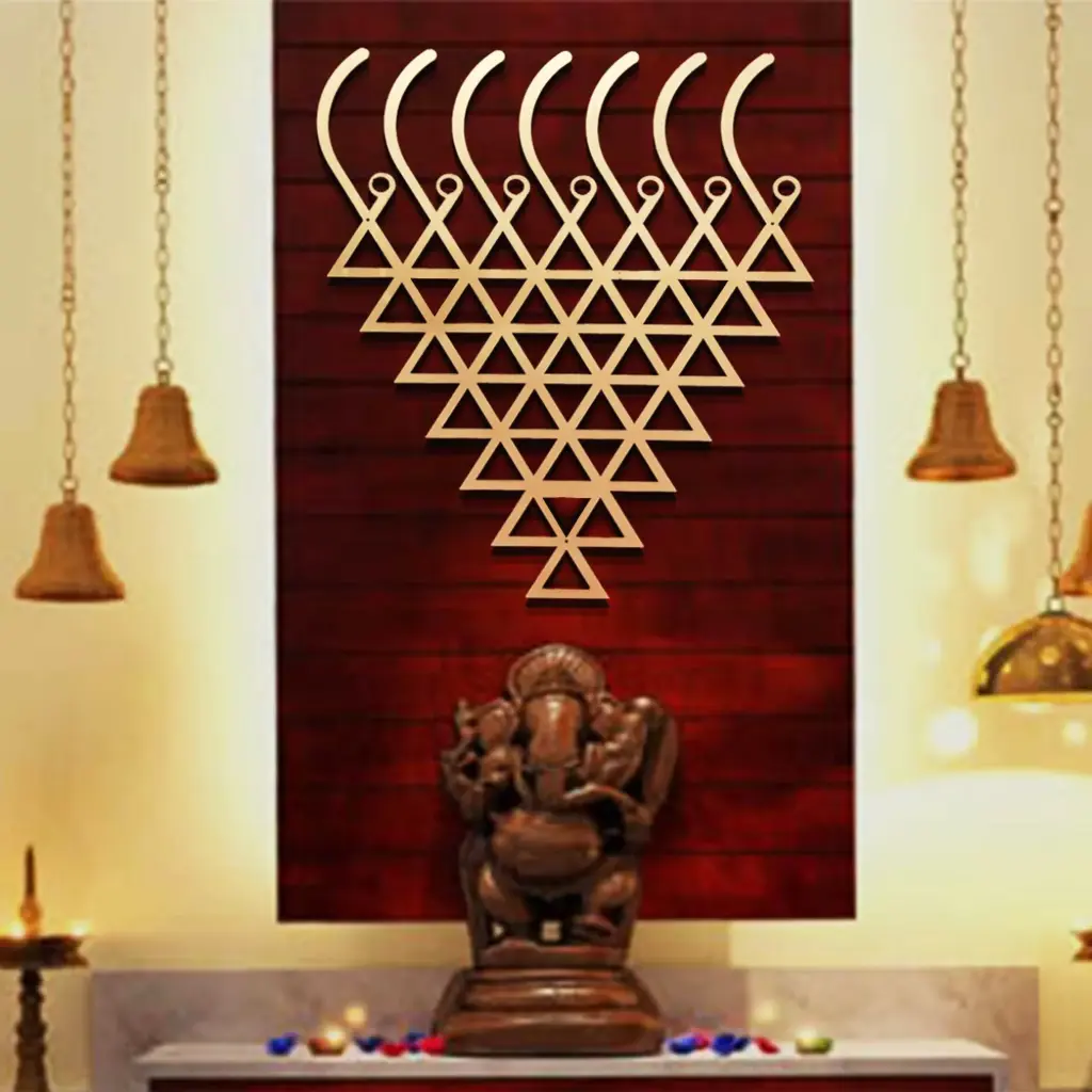 DECOFLY Saraswati Yantra Metal Wall Art (24 Inches)